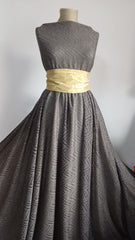 Jaquard Morbidino- Tricot tip pulover Dantelat GRI TAUPE, cu model in V  TRI1033