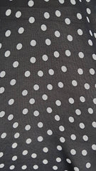Voal crepe Negru cu Buline Albe  VOAL1079