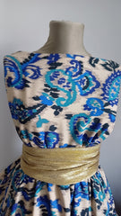 Viscoza Spun imprimeu PAISLEY ALBASTRU VIS1102